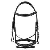 Equestro Raised And Padded Anatomical Bridle #colour_black