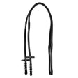 Equestro Solid Lettering Grip Rubber Reins Silver Fitting #colour_black