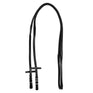 Equestro Solid Lettering Grip Rubber Reins Silver Fitting #colour_black