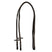 Equestro Solid Lettering Grip Rubber Reins Silver Fitting #colour_brown