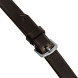 Equestro Solid Lettering Grip Rubber Reins Silver Fitting #colour_brown