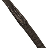 Equestro Solid Lettering Grip Rubber Reins Silver Fitting #colour_brown