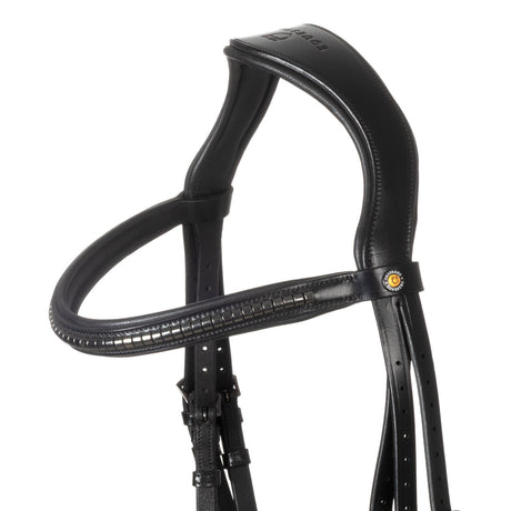Leather bridle with black clincher