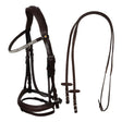Black leather anatomical bridle with rhinestones