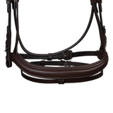 Black leather anatomical bridle with rhinestones