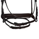 Black leather anatomical bridle with rhinestones