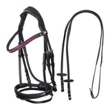 Anatomical bridle with fuchsia rhinestones