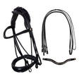 Leather dressage bridle with anatomical headpiece