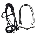 Leather dressage bridle with anatomical headpiece