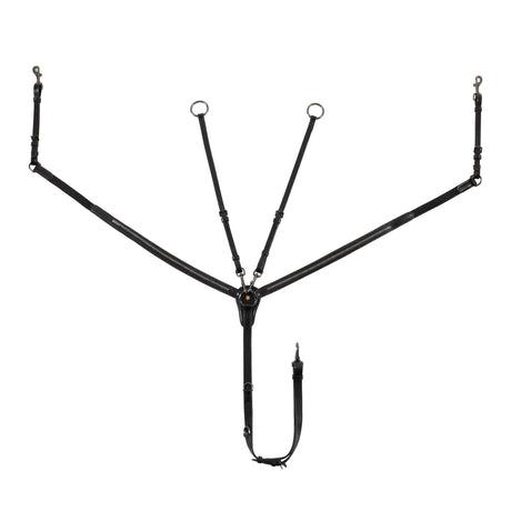 Tanned leather fork breastplate with black clincher