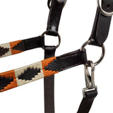 Equestro Leather Halter With Navajo Decorations #colour_brown