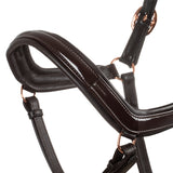 Equestro Polished Leather Halter With Rose Gold Buckles