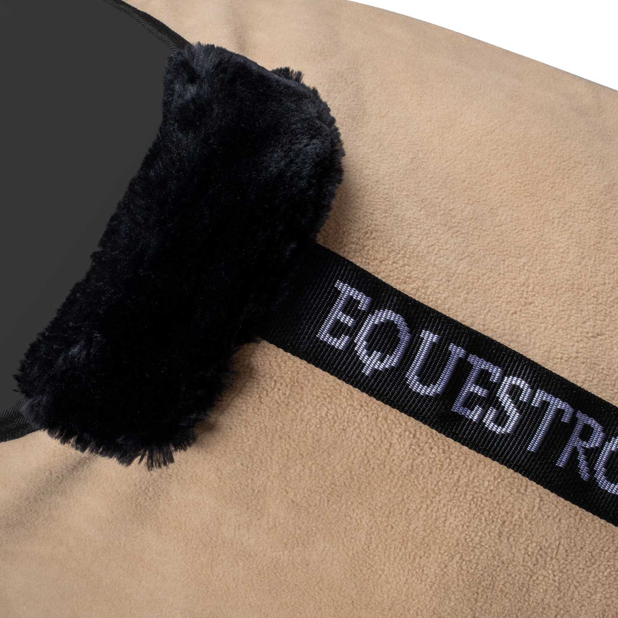 Equestro Fleece Rug With Flap Front Closure #colour_beige