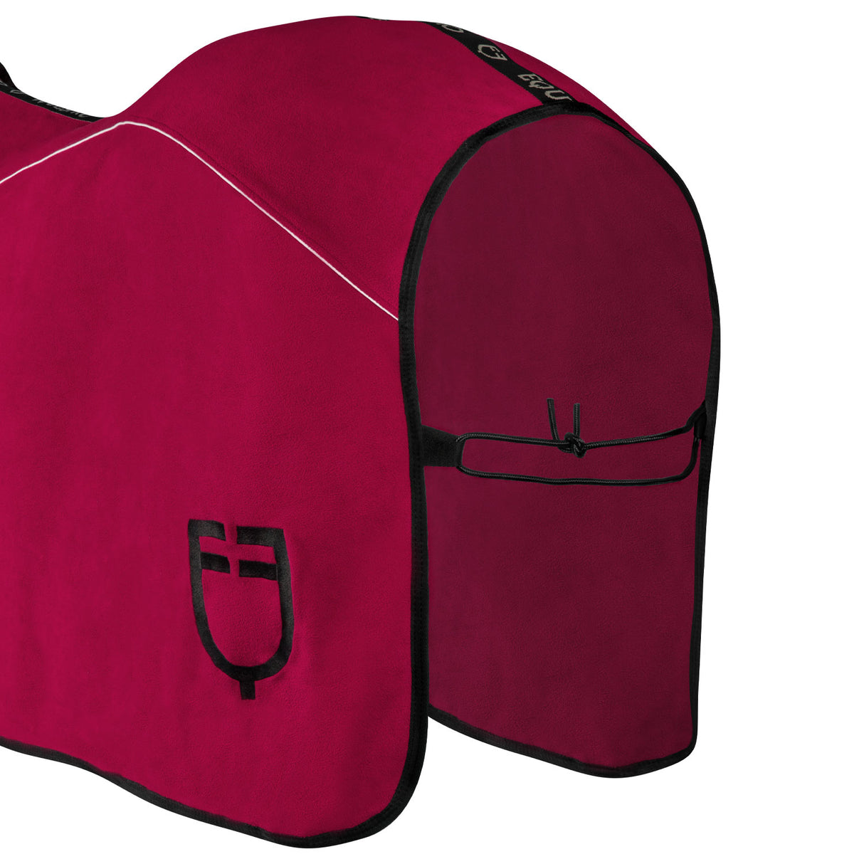 Equestro Fleece Rug With Flap Front Closure #colour_burgundy