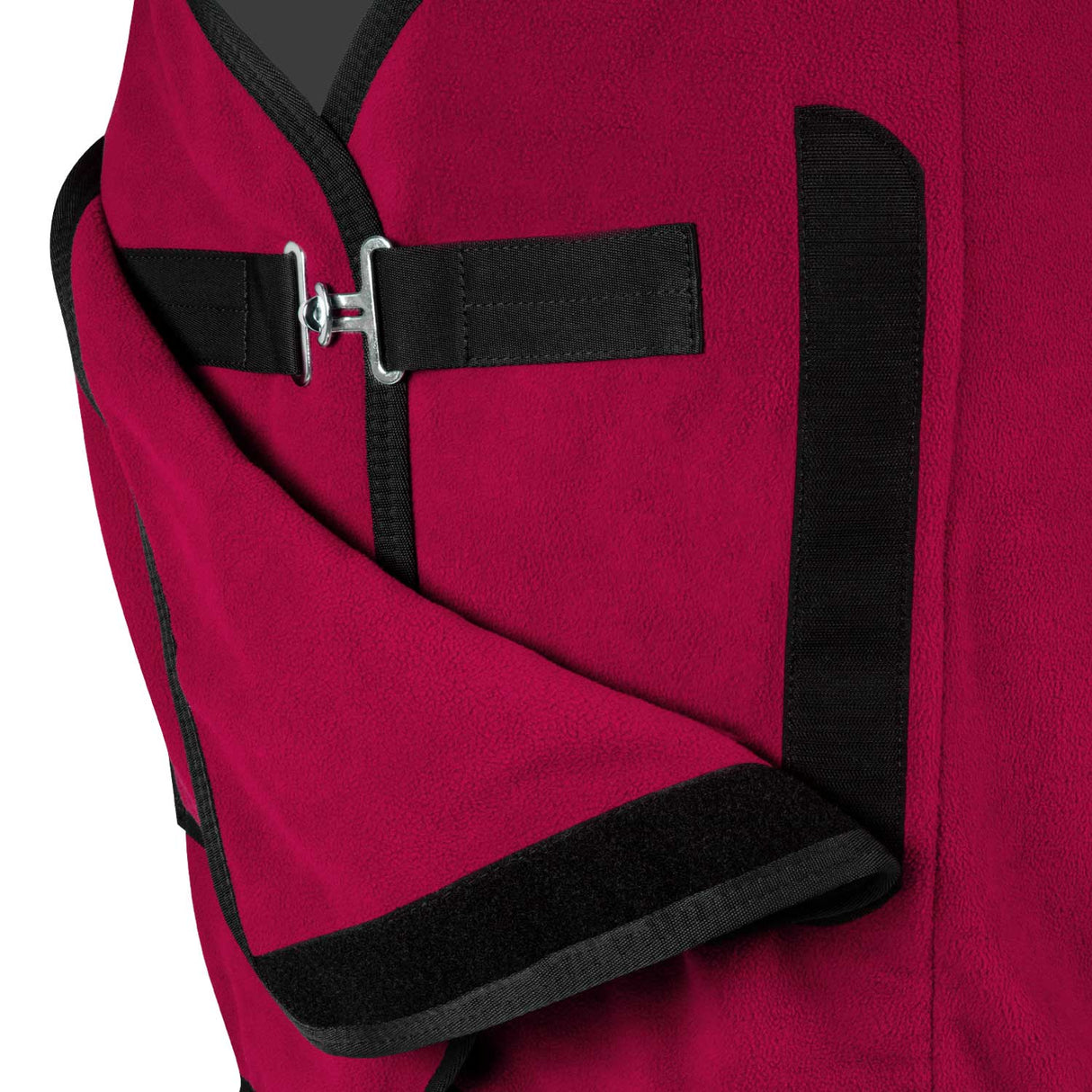 Equestro Fleece Rug With Flap Front Closure #colour_burgundy