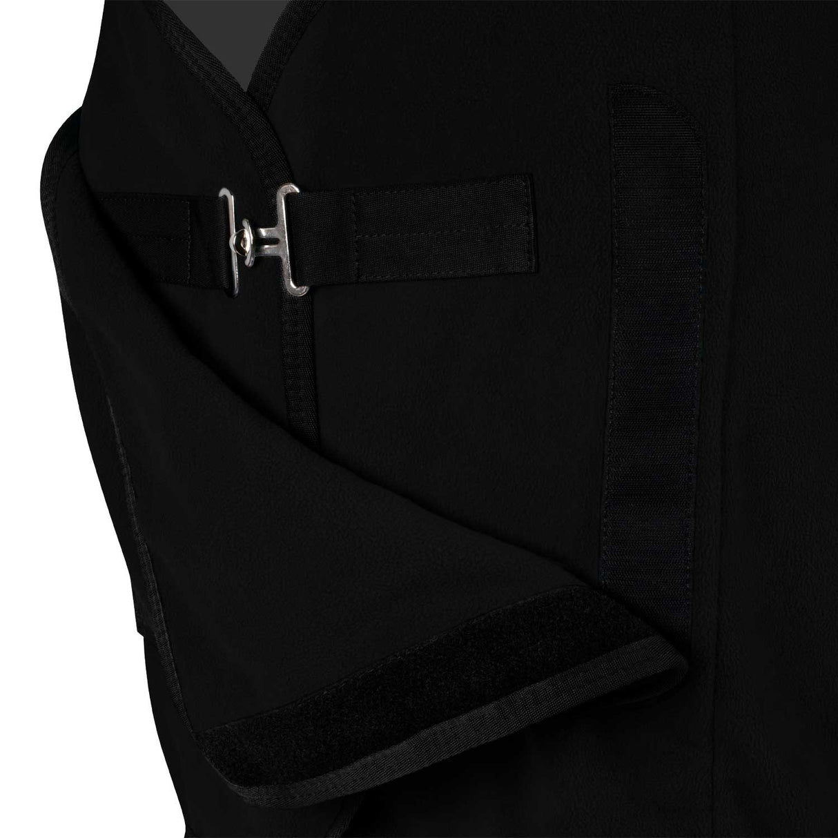 Equestro Fleece Rug With Flap Front Closure #colour_black