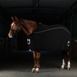 Equestro Fleece Rug With Flap Front Closure #colour_black
