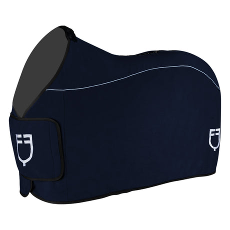 Equestro Fleece Rug With Flap Front Closure #colour_blue