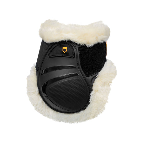 Equestro Ruby Young Horse Fetlock Boots – TPU Shell & Synthetic Sheepskin #colour_black