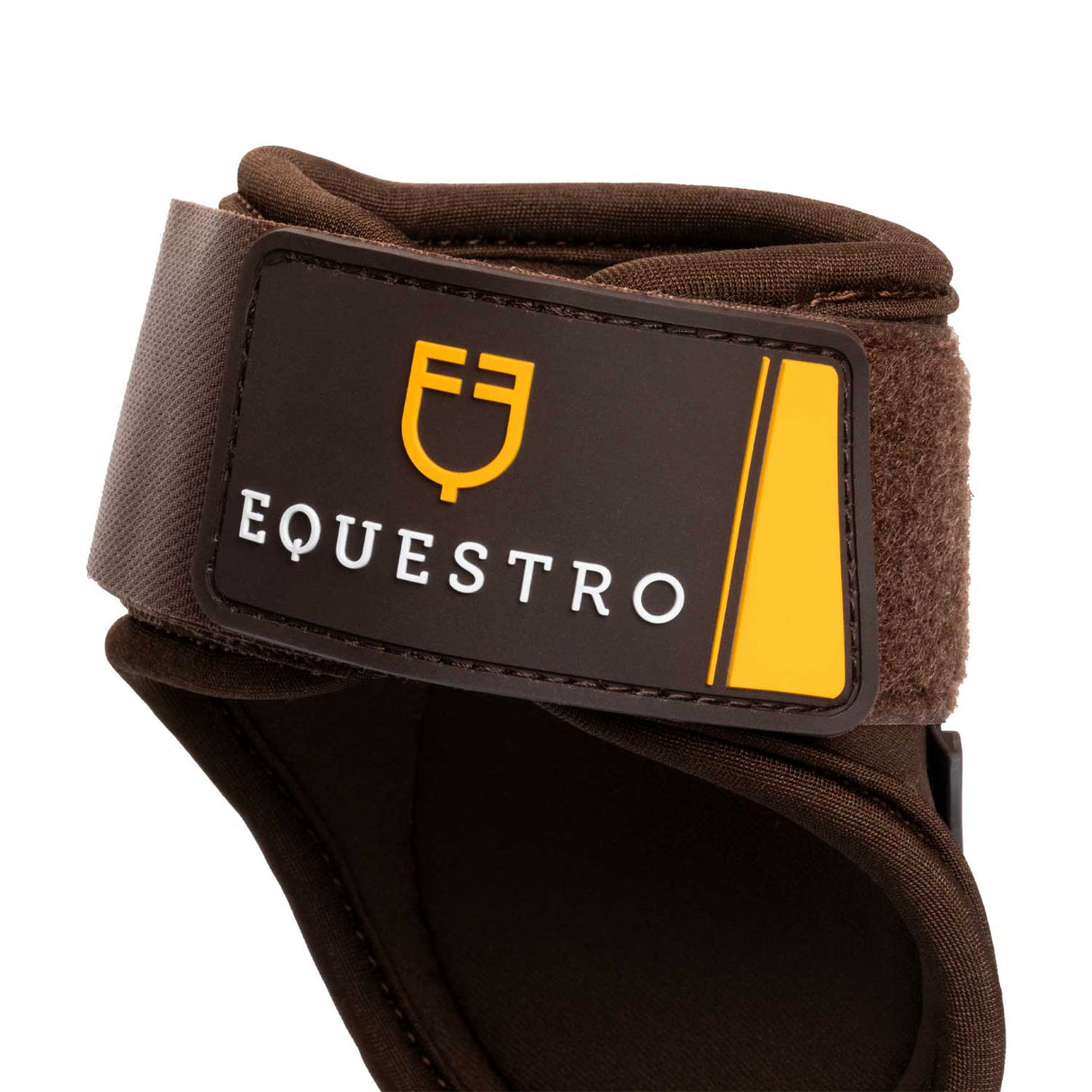 Equestro Neoprene Fetlock Boots Velcro Closure #colour_brown