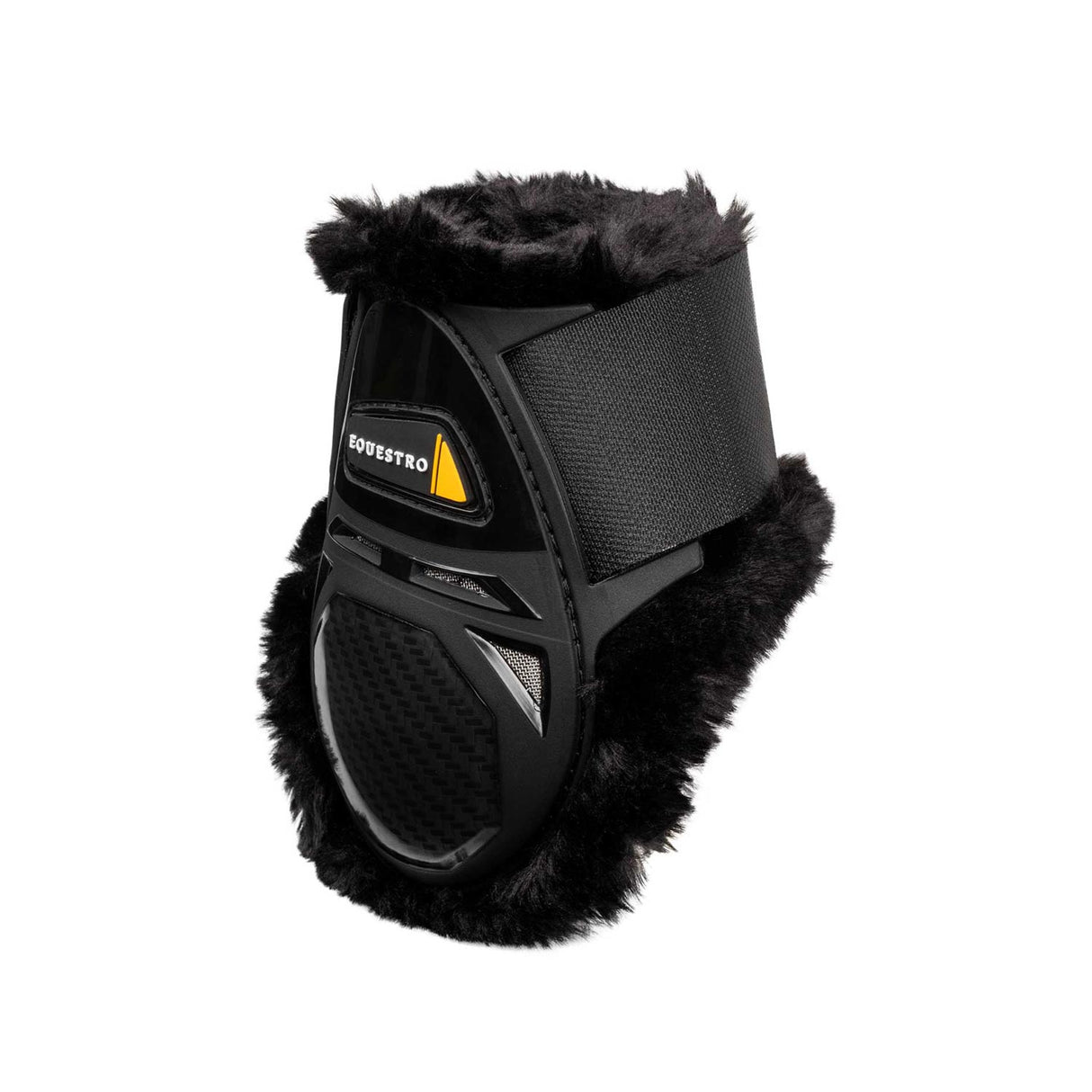 Equestro Spider Man Fetlock Boots With Synthetic Sheepskin #colour_black
