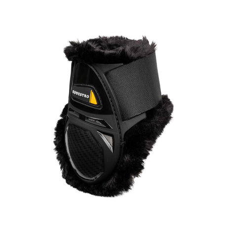 Equestro Spider Man Fetlock Boots With Synthetic Sheepskin #colour_black