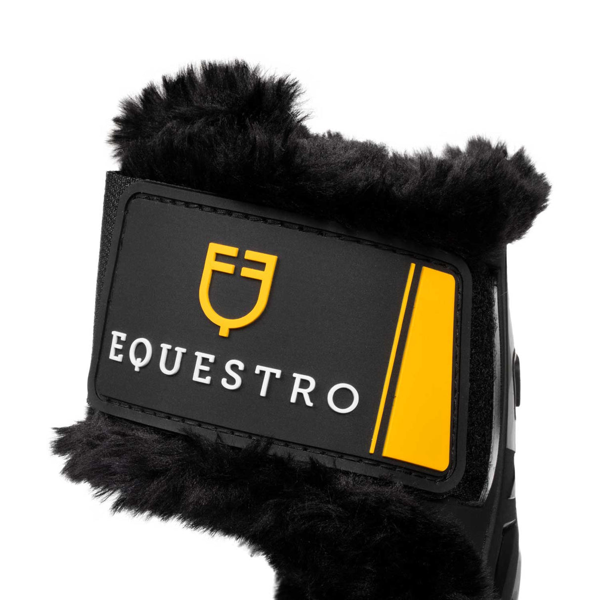 Equestro Spider Man Fetlock Boots With Synthetic Sheepskin #colour_black