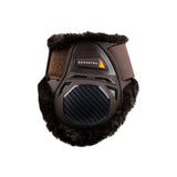 Equestro Spider Man Fetlock Boots With Synthetic Sheepskin #colour_brown