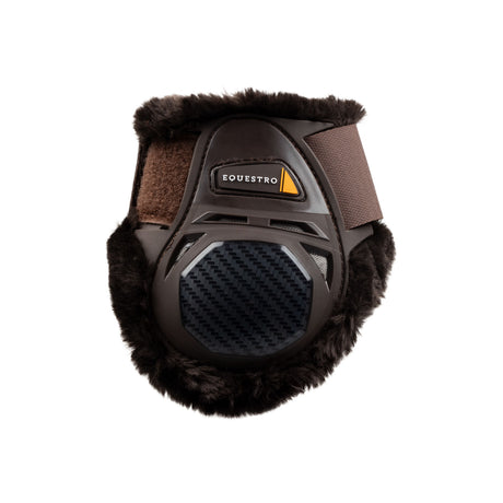 Equestro Spider Man Fetlock Boots With Synthetic Sheepskin #colour_brown