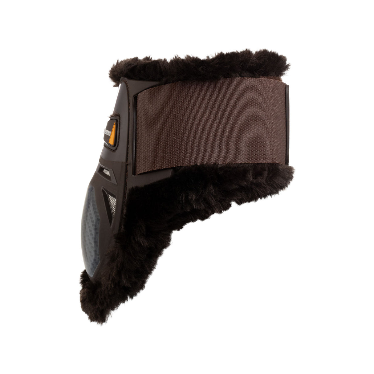 Equestro Spider Man Fetlock Boots With Synthetic Sheepskin #colour_brown