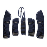 Equestro Travelling Boots Set And Tail Guard With Rubber Patch #colour_blue