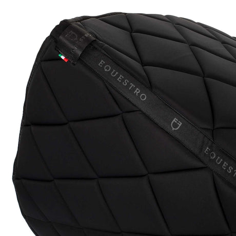 Equestro Dressage Saddle Pad Rhinestone Logo #colour_black