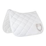 Equestro Dressage Saddle Pad Rhinestone Logo #colour_white