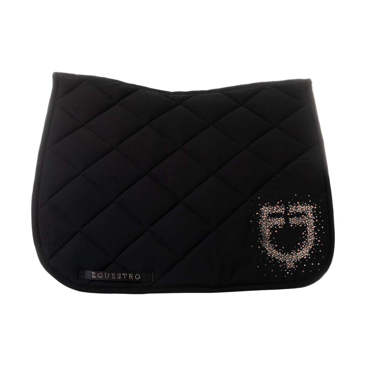 Equestro Dressage Saddle Pad With Rhinestone Logo #colour_black