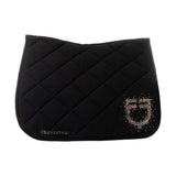 Equestro Dressage Saddle Pad With Rhinestone Logo #colour_black