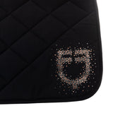 Equestro Dressage Saddle Pad With Rhinestone Logo #colour_black