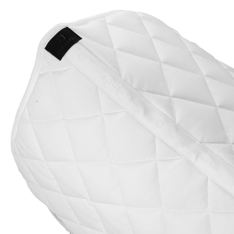 Equestro Dressage Saddle Pad With Rhinestone Logo #colour_white