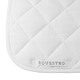 Equestro Dressage Saddle Pad With Rhinestone Logo #colour_white