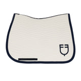 Equestro Wave Quilting Dressage Saddle Pad In Technical Fabric #colour_blue-white