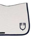 Equestro Wave Quilting Dressage Saddle Pad In Technical Fabric #colour_blue-white
