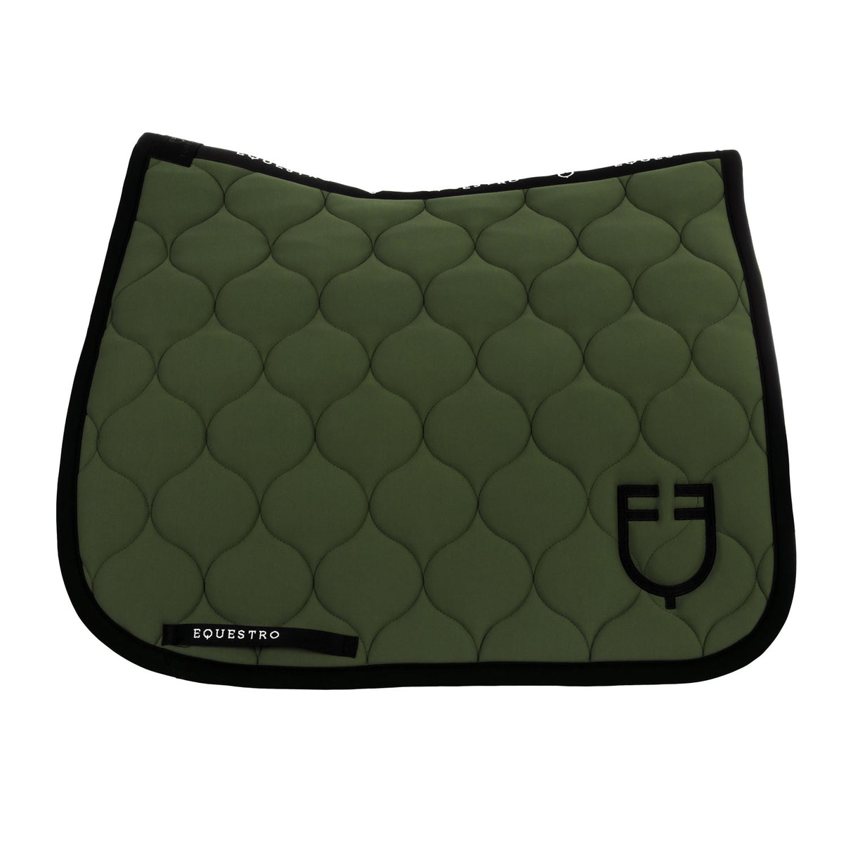 Equestro Dressage Saddle Pad With Onion Quilting #colour_green