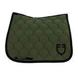 Equestro Dressage Saddle Pad With Onion Quilting #colour_green