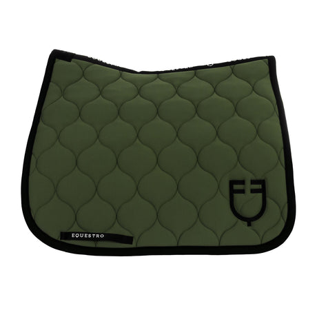 Equestro Dressage Saddle Pad With Onion Quilting #colour_green