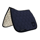 Equestro Dressage Saddle Pad With Onion Quilting #colour_blue