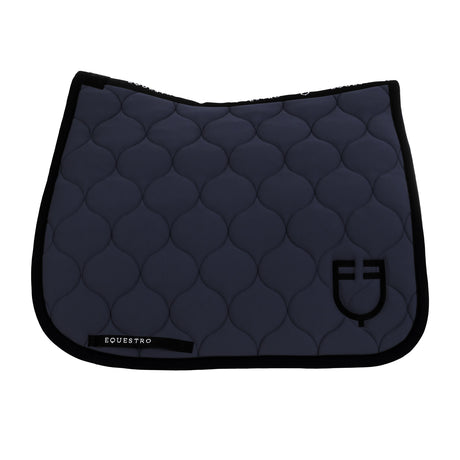 Equestro Dressage Saddle Pad With Onion Quilting #colour_blue