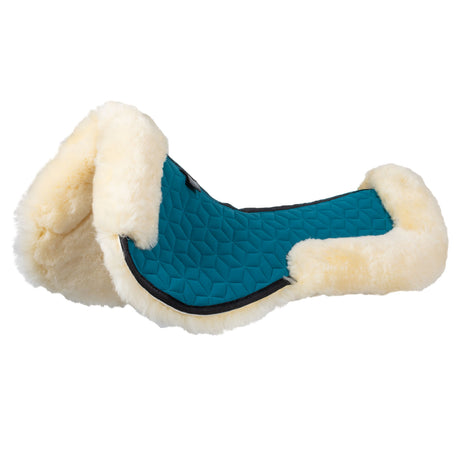 Equestro Technical Fabric Pad With Sheepskin #colour_blue-white