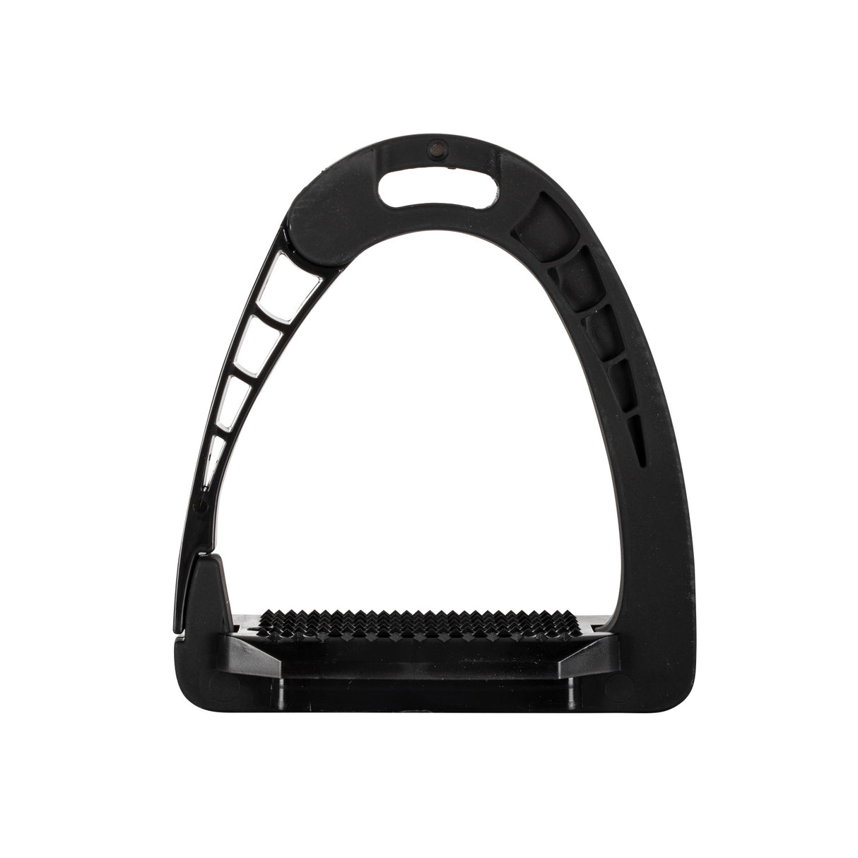 Equestro Junior Stirrups Side Opening And Wide Tread #colour_black