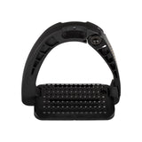 Equestro Junior Stirrups Side Opening And Wide Tread #colour_black