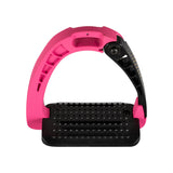Equestro Junior Stirrups Side Opening And Wide Tread #colour_pink