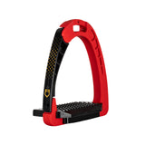 Equestro Junior Stirrups Side Opening And Wide Tread #colour_red